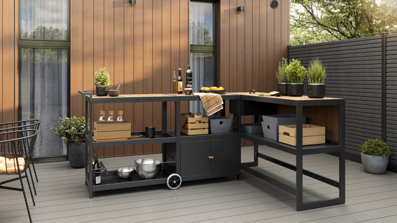 Lauko virtuvės 3 dalių komplektas – OAK spalvos - Image 2