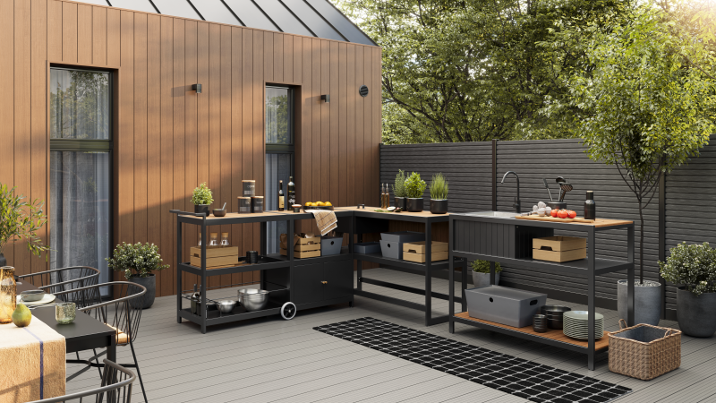 Lauko virtuvės 3 dalių komplektas – OAK spalvos - Image 4