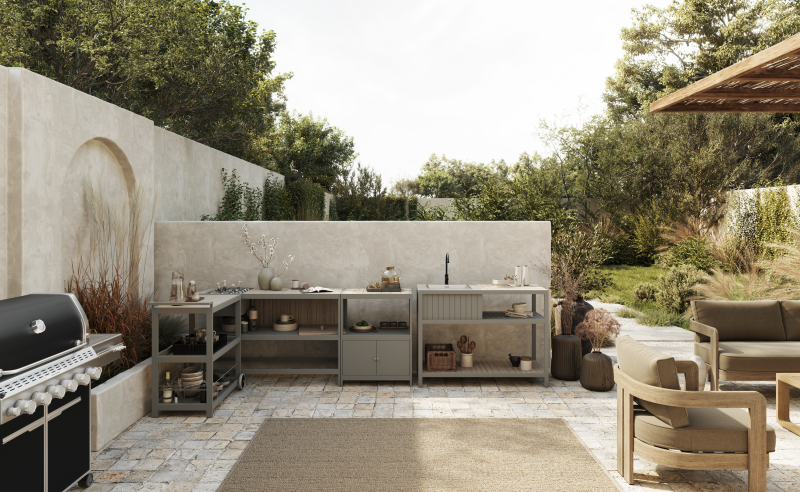 Lauko virtuvės 3 dalių komplektas – Taupe spalvos - Image 3