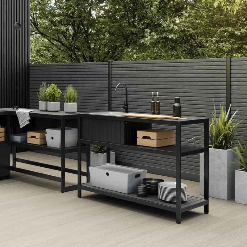 Lauko virtuvės praustuvo komplektas – Black spalvos - Image 3