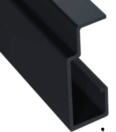 Fiberdeck Brise soleil aliuminis tvirtinimo bėgelis 3m. juodas