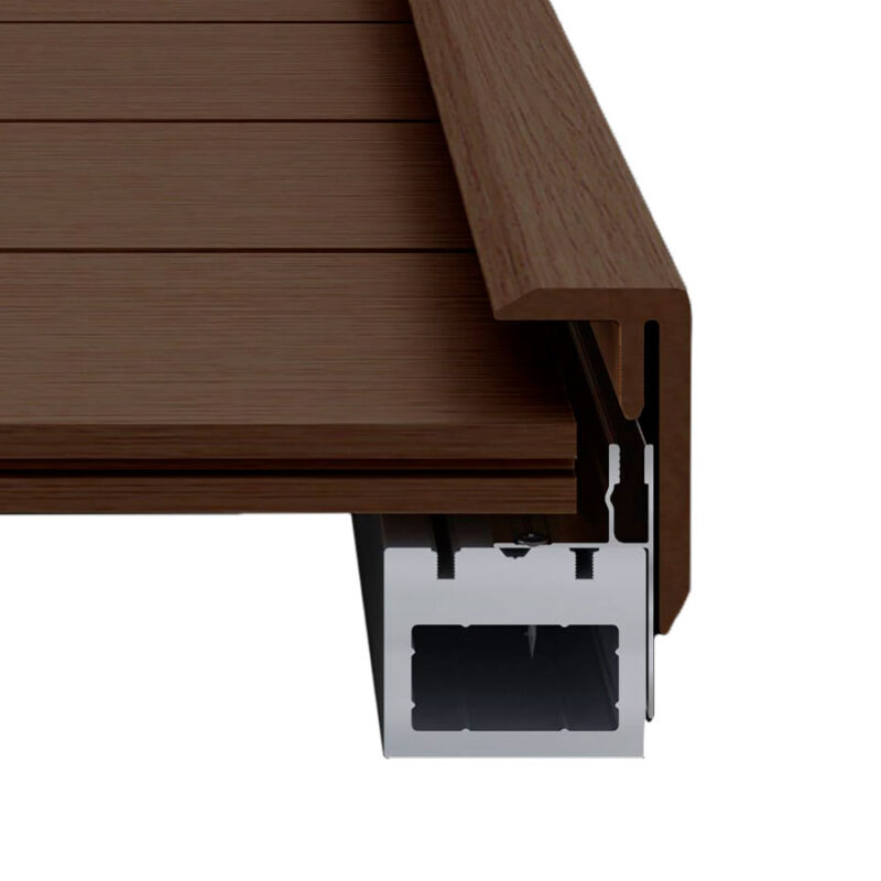 Terasos užbaigimo F profilis WALNUT 70*40*2500 mm - Image 2