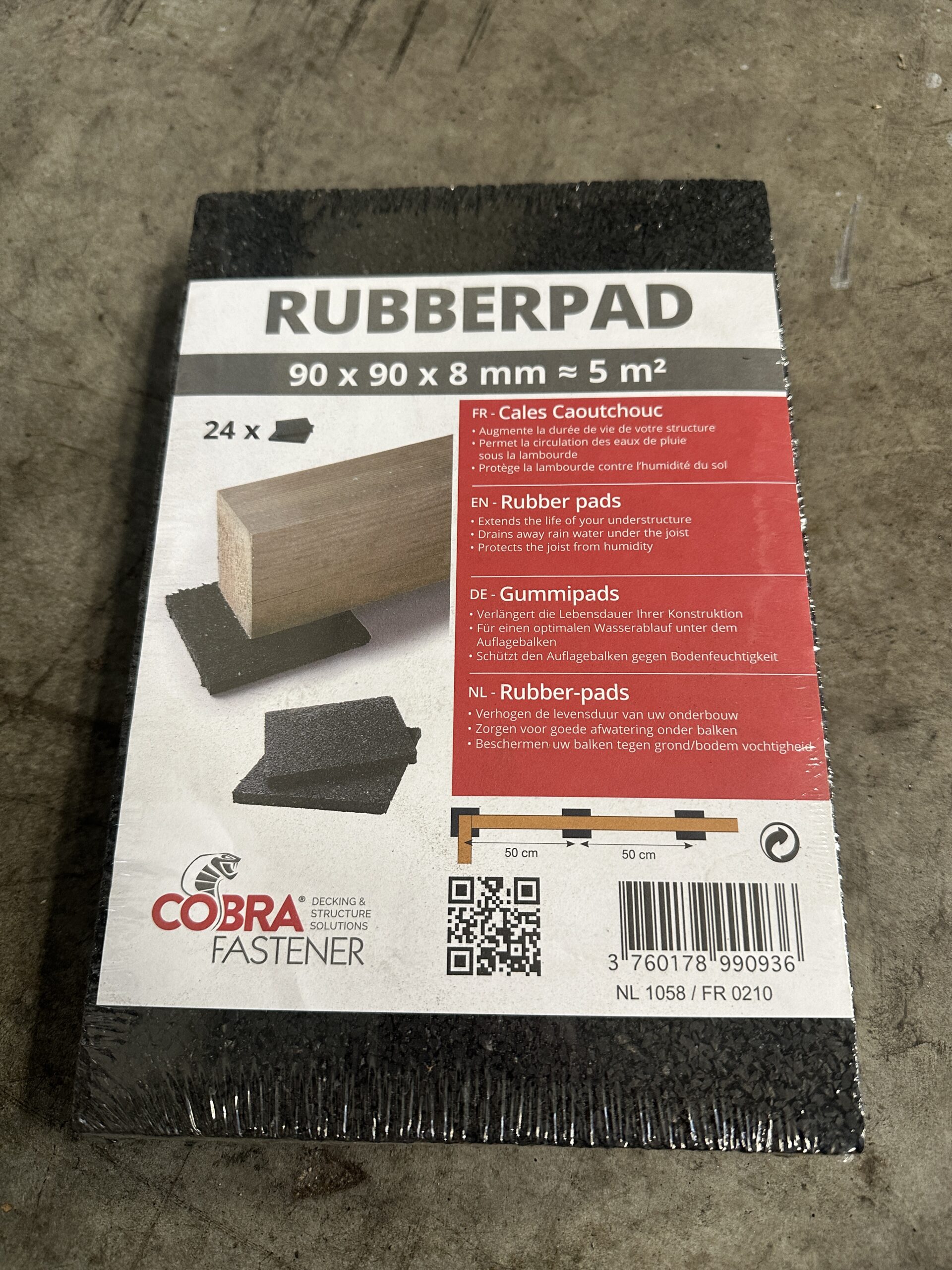 Guminis išlyginimo padas – 8 × 90 × 90 mm - Image 3