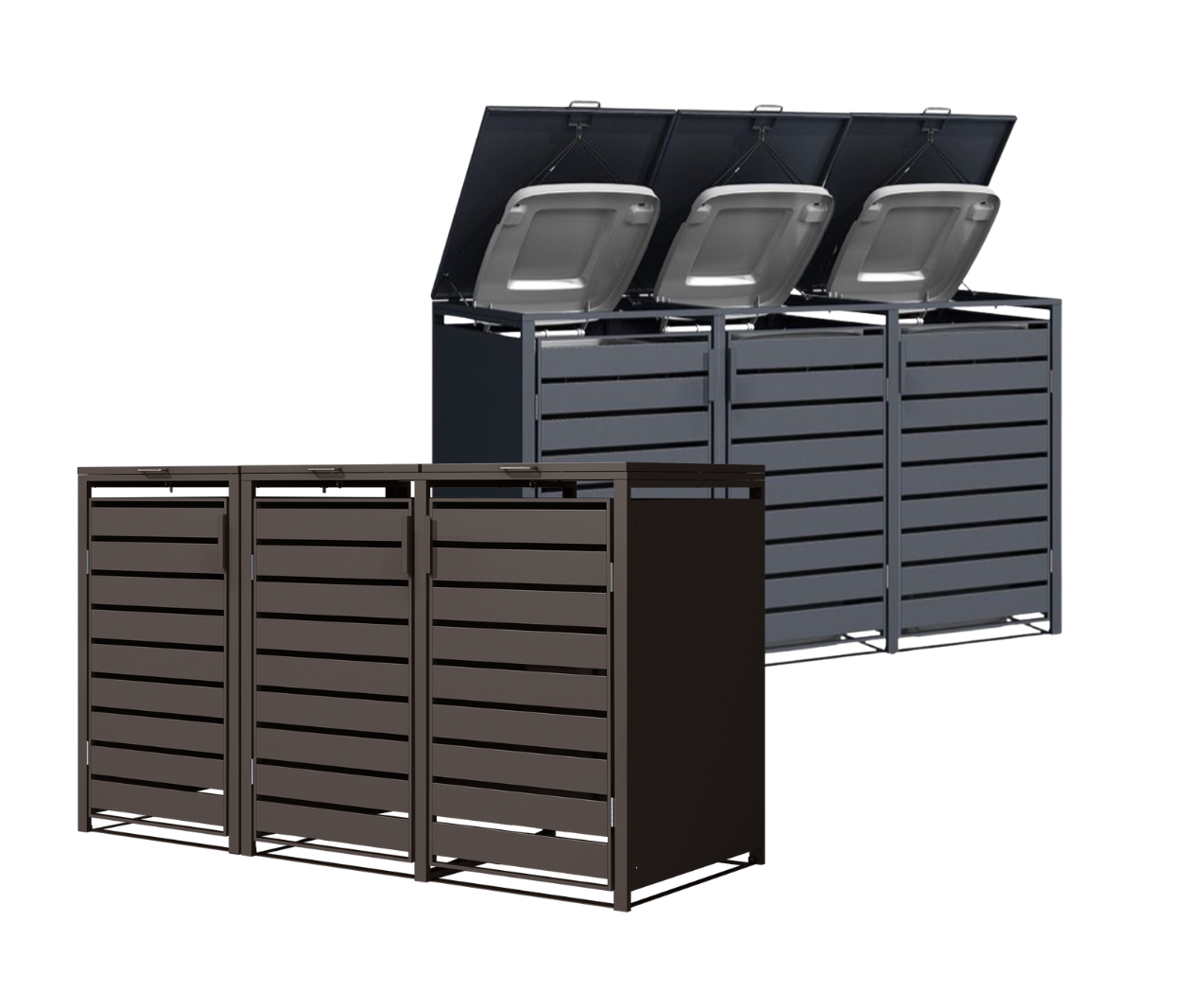 TRIVIETĖ ŠIUKŠLIŲ KONTEINERIO PASTOGĖ (ĮV. SPALVOS)