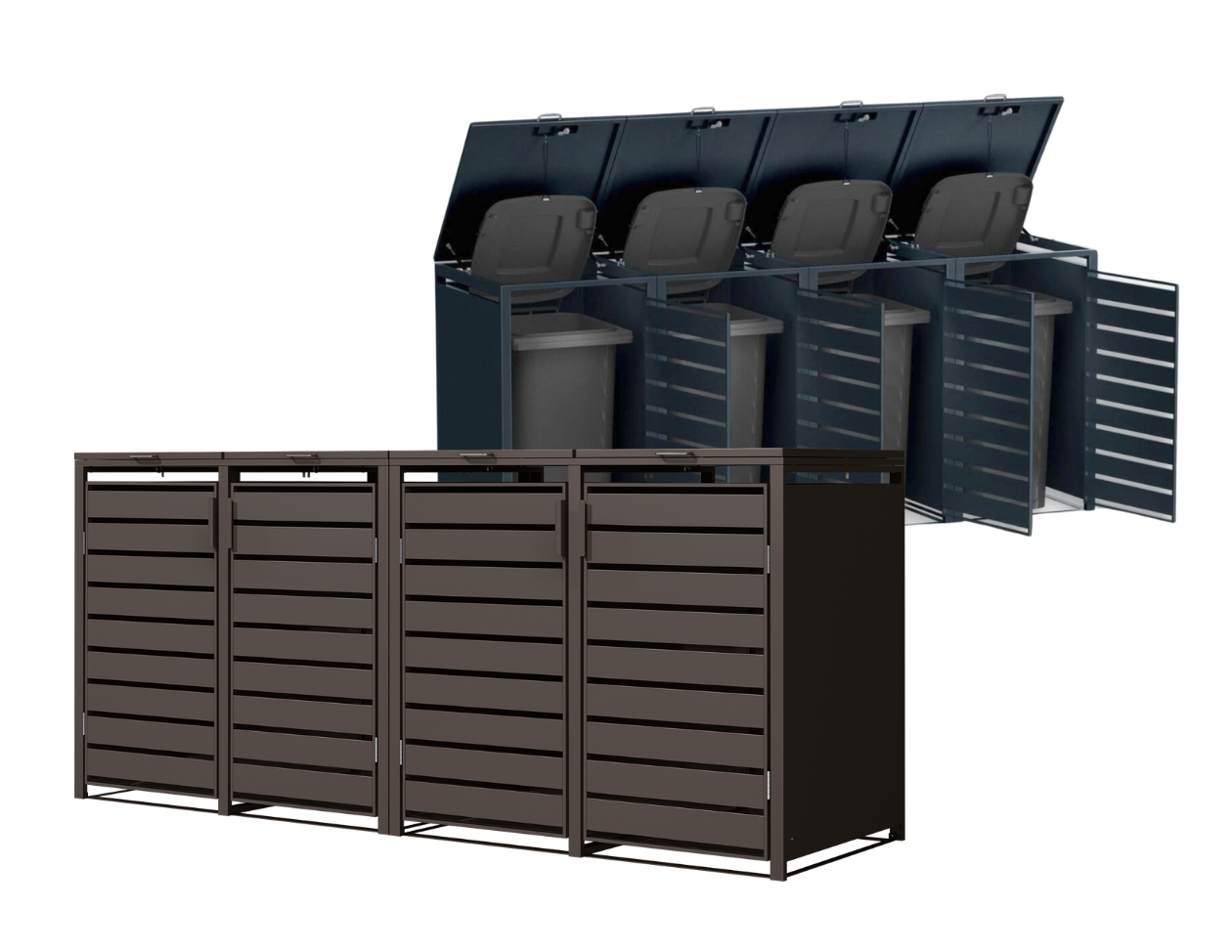 KETURVIETĖ ŠIUKŠLIŲ KONTEINERIO PASTOGĖ (ĮV. SPALVOS)