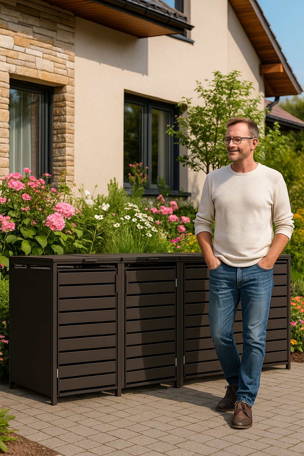 KETURVIETĖ ŠIUKŠLIŲ KONTEINERIO PASTOGĖ (ĮV. SPALVOS) - Image 5