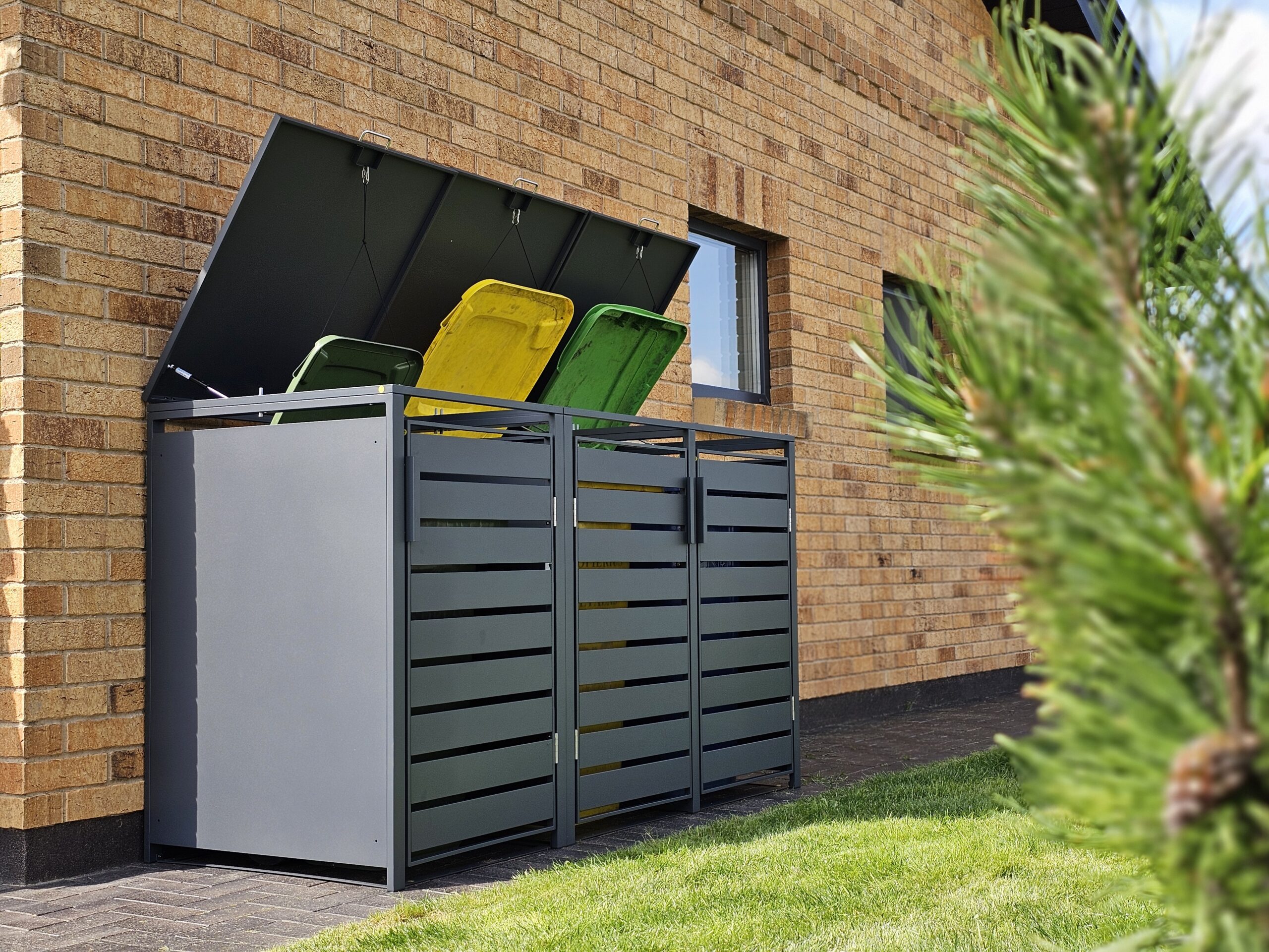 TRIVIETĖ ŠIUKŠLIŲ KONTEINERIO PASTOGĖ (ĮV. SPALVOS) - Image 7