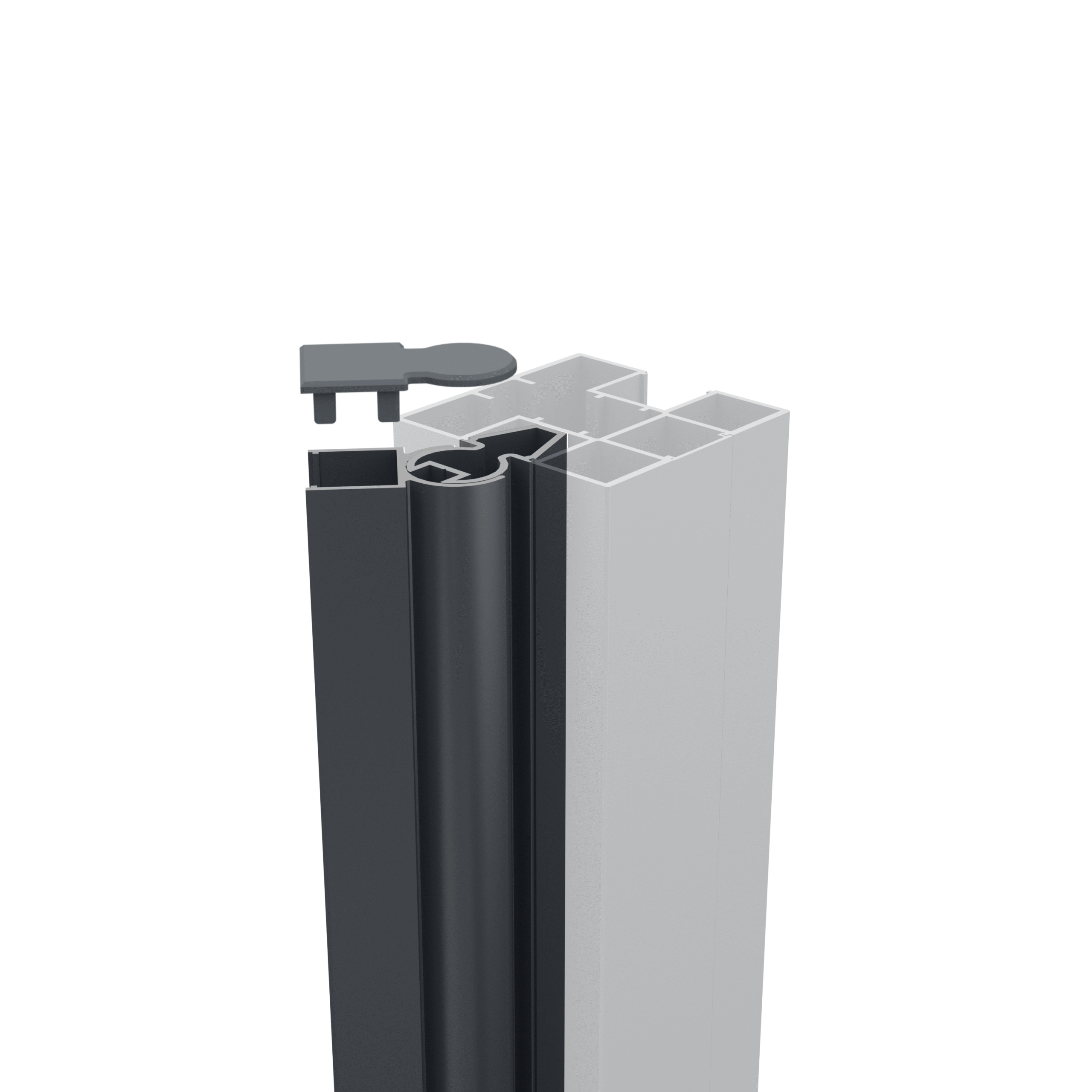 Boston tvoros stulpo kampo pakreipimo profilis 2.0 m. pilkas