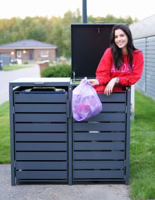 DVIVIETĖ ŠIUKŠLIŲ KONTEINERIO PASTOGĖ Pilka / Ruda - Image 4