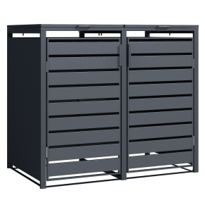 DVIVIETĖ ŠIUKŠLIŲ KONTEINERIO PASTOGĖ Pilka / Ruda - Image 5