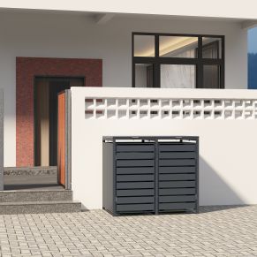 DVIVIETĖ ŠIUKŠLIŲ KONTEINERIO PASTOGĖ Pilka / Ruda - Image 7