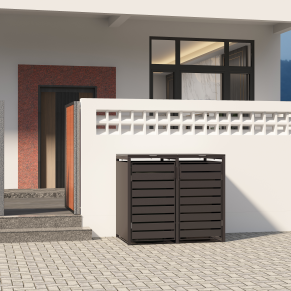 DVIVIETĖ ŠIUKŠLIŲ KONTEINERIO PASTOGĖ Pilka / Ruda - Image 6