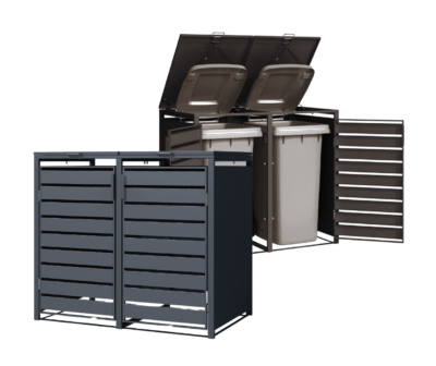 DVIVIETĖ ŠIUKŠLIŲ KONTEINERIO PASTOGĖ Pilka / Ruda