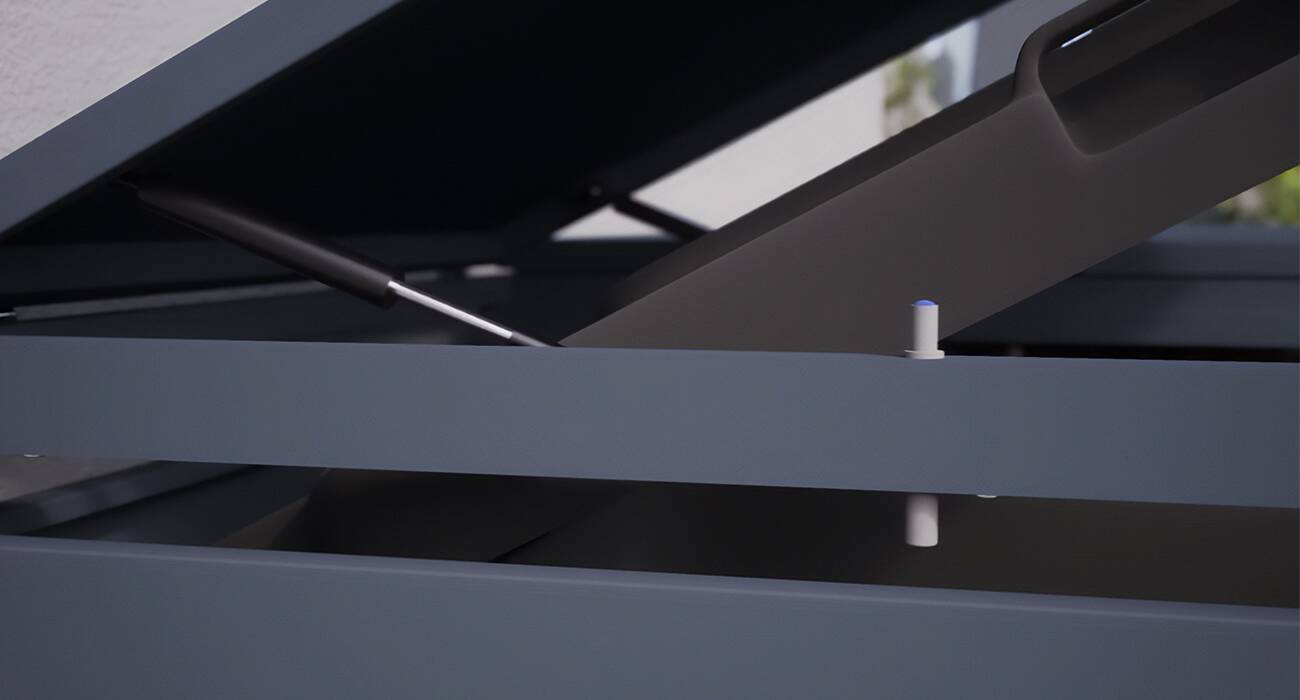 VIENVIETĖ ŠIUKŠLIŲ KONTEINERIO PASTOGĖ pilka ( RAL7016) - Image 2