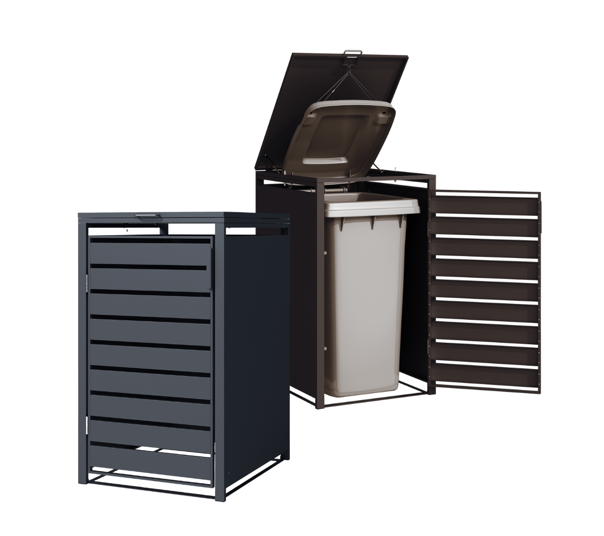 VIENVIETĖ ŠIUKŠLIŲ KONTEINERIO PASTOGĖ pilka ( RAL7016)