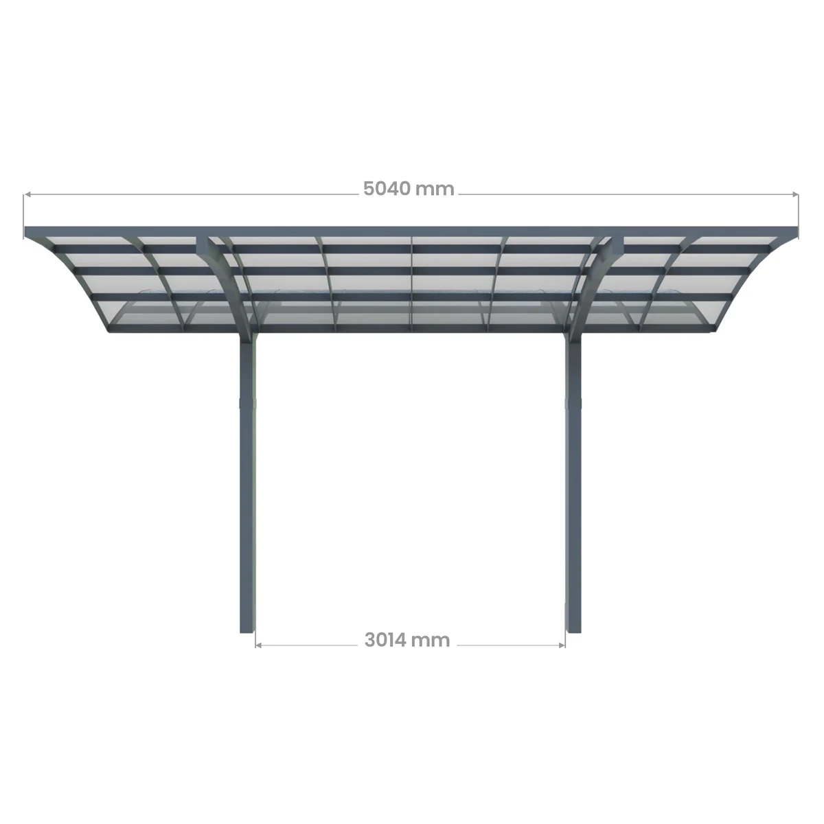 Aliuminė automobilio stoginė Bolton 600x500 cm Pilka - Image 15