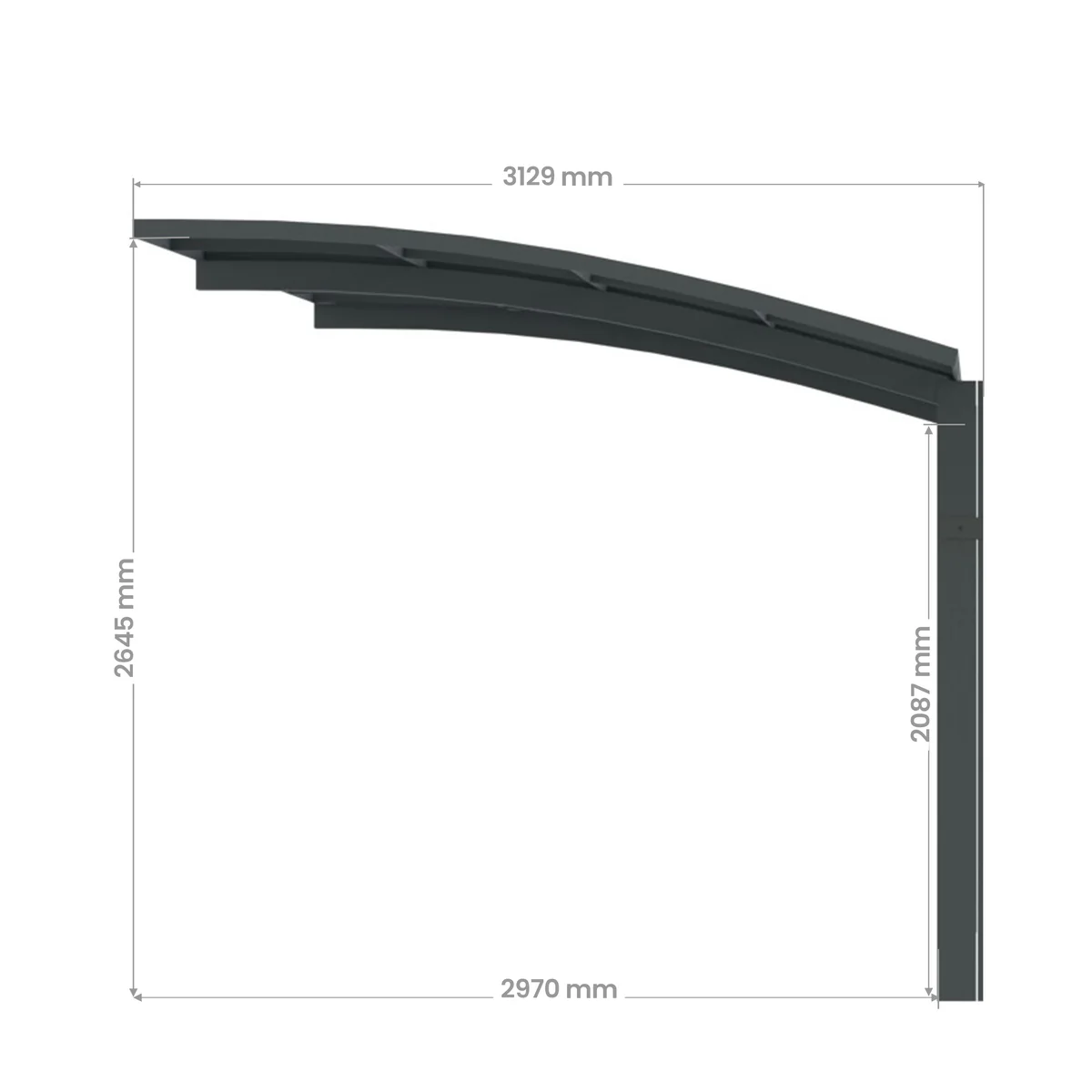Aliuminė automobilio stoginė Bolton 600x500 cm Pilka - Image 16
