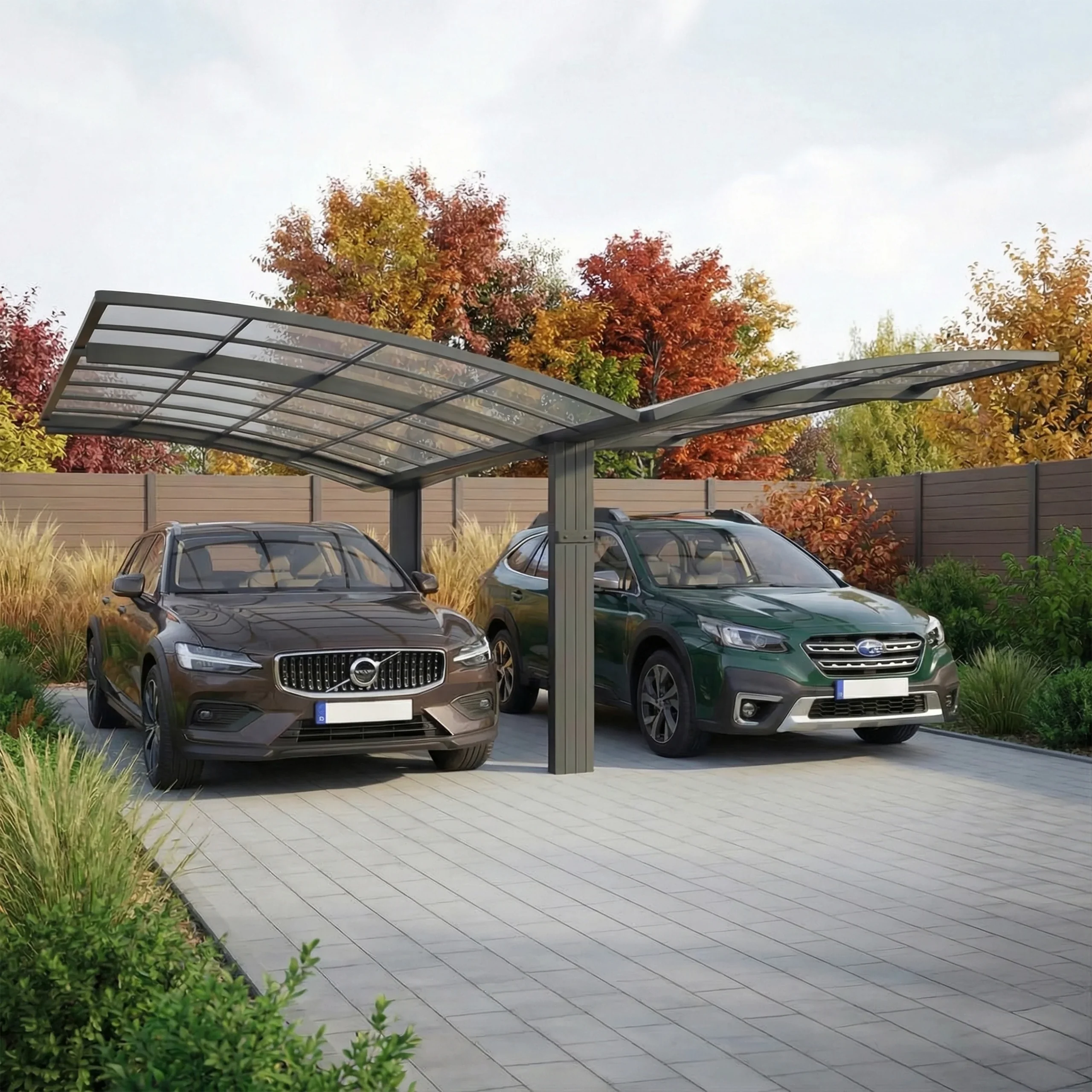 Aliuminė automobilio stoginė Bolton 600x500 cm Pilka - Image 3