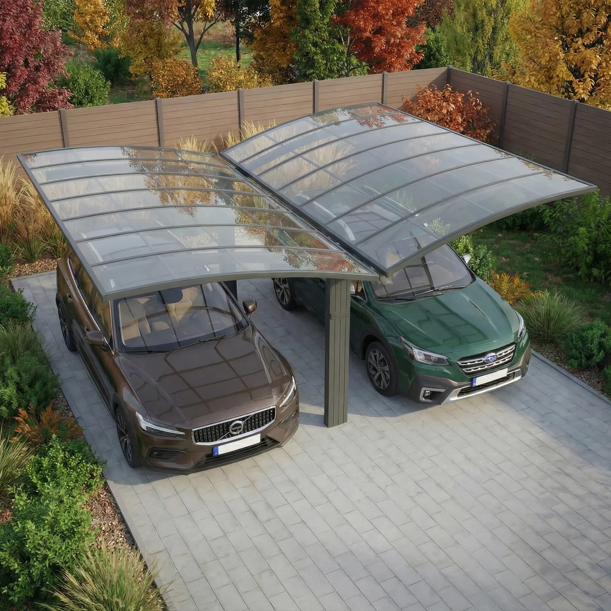 Aliuminė automobilio stoginė Bolton 600x500 cm Pilka - Image 2