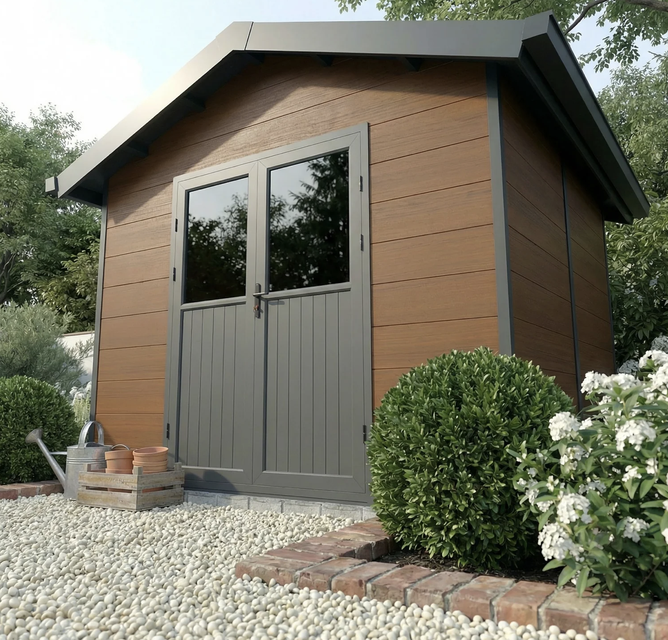 ISORA – 9 m² kompozitinis sandėliukas– rudas - Image 3