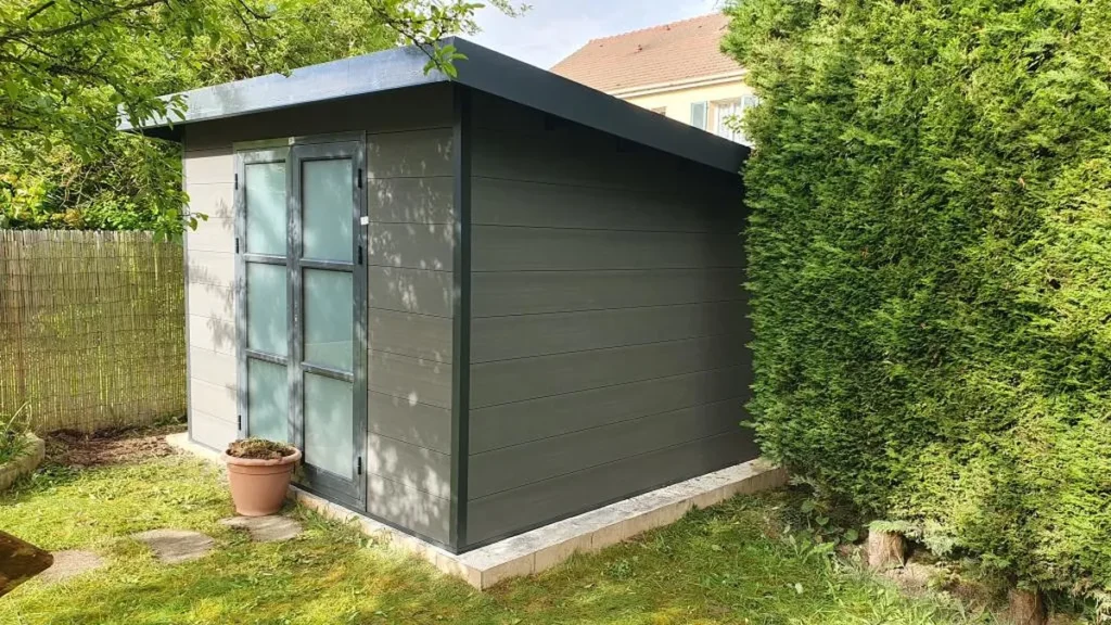Alma – 9 m² kompozitinis sandėliukas– pilkas – projekto nuotrauka 3