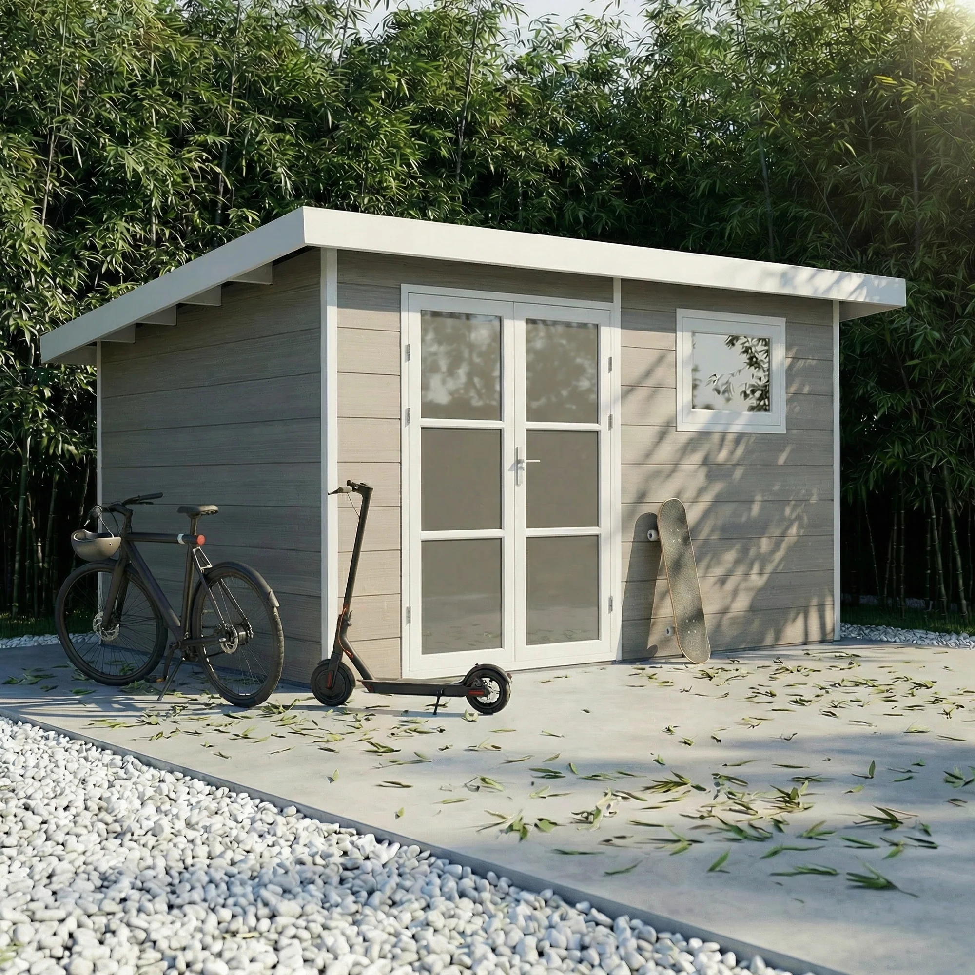 Alma – 11 m² kompozitinis sandėliukas– šviesiai pilkas - Image 2