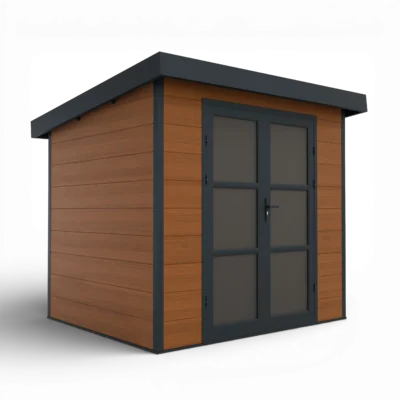 Alma – 5 m² kompozitinis sandėliukas– rudas