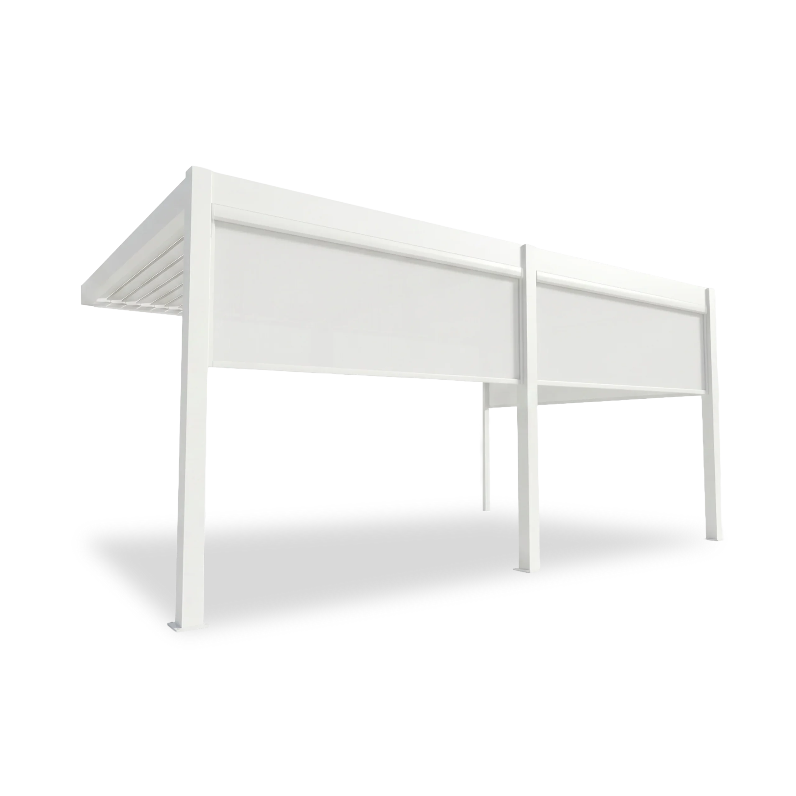 Pergola Elios 5,3x3,6 m. balta su 2 vnt 2,65 m pločio priekiniai roletai