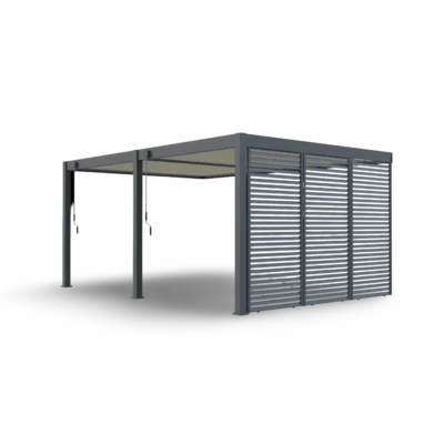 Pergola Elios 5,3x3,6 m. pilka su 1 šono žaliuzine sienele