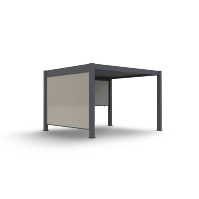 Pergola Elios 4x3 m. pilka su 2 šoniniais roletais