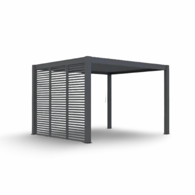 Pergola Elios 4x3 m. pilka su 1 šono žaliuzine sienele