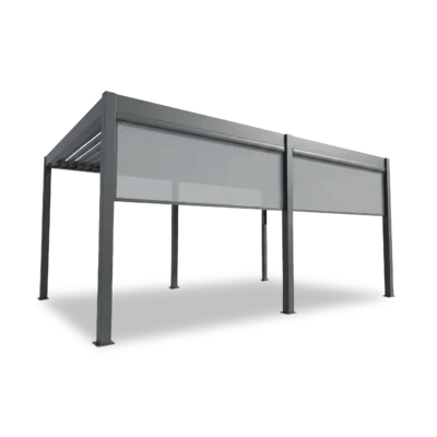 Pergola Elios 5,3x3,6 m. pilka su 2 rankiniais 2,65 m roletais