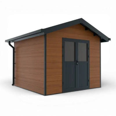 ISORA – 9 m² kompozitinis sandėliukas– rudas
