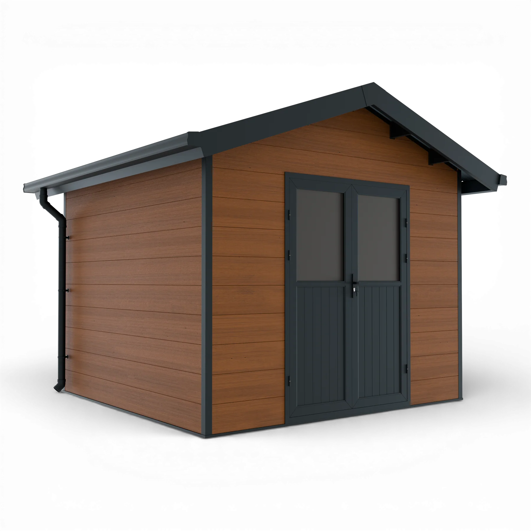 ISORA – 9 m² kompozitinis sandėliukas– rudas