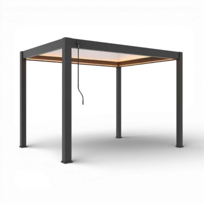 Pergola Elios 4x3 m. pilka SU LED apšvietimu