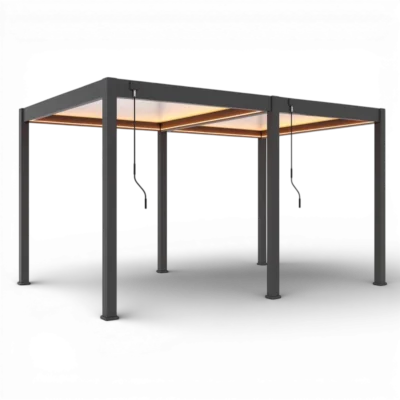 Pergola Elios 5,3x3,6 m. pilka su LED apšvietimu