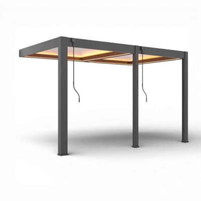 Pergola Elios 5,3x3,6 m. pilka su LED apšvietimu