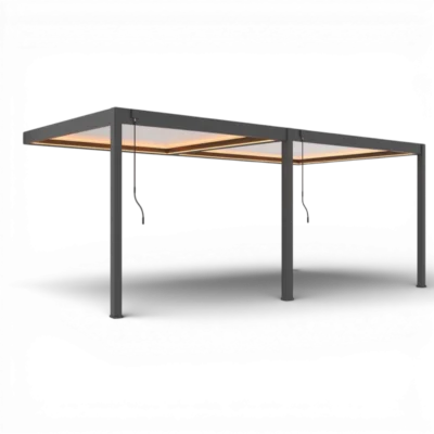 Pergola Elios 8x4 m. pilka su LED apšvietimu