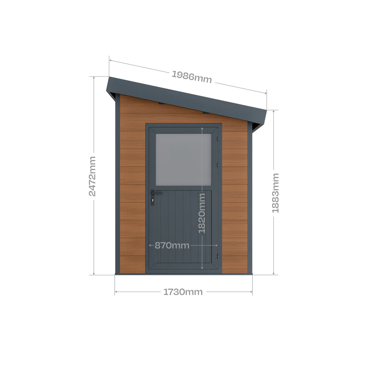 MIRA – 5 m² Prie sienos montuojamas kompozitinis sandėliukas – rudos spalvos - Image 17