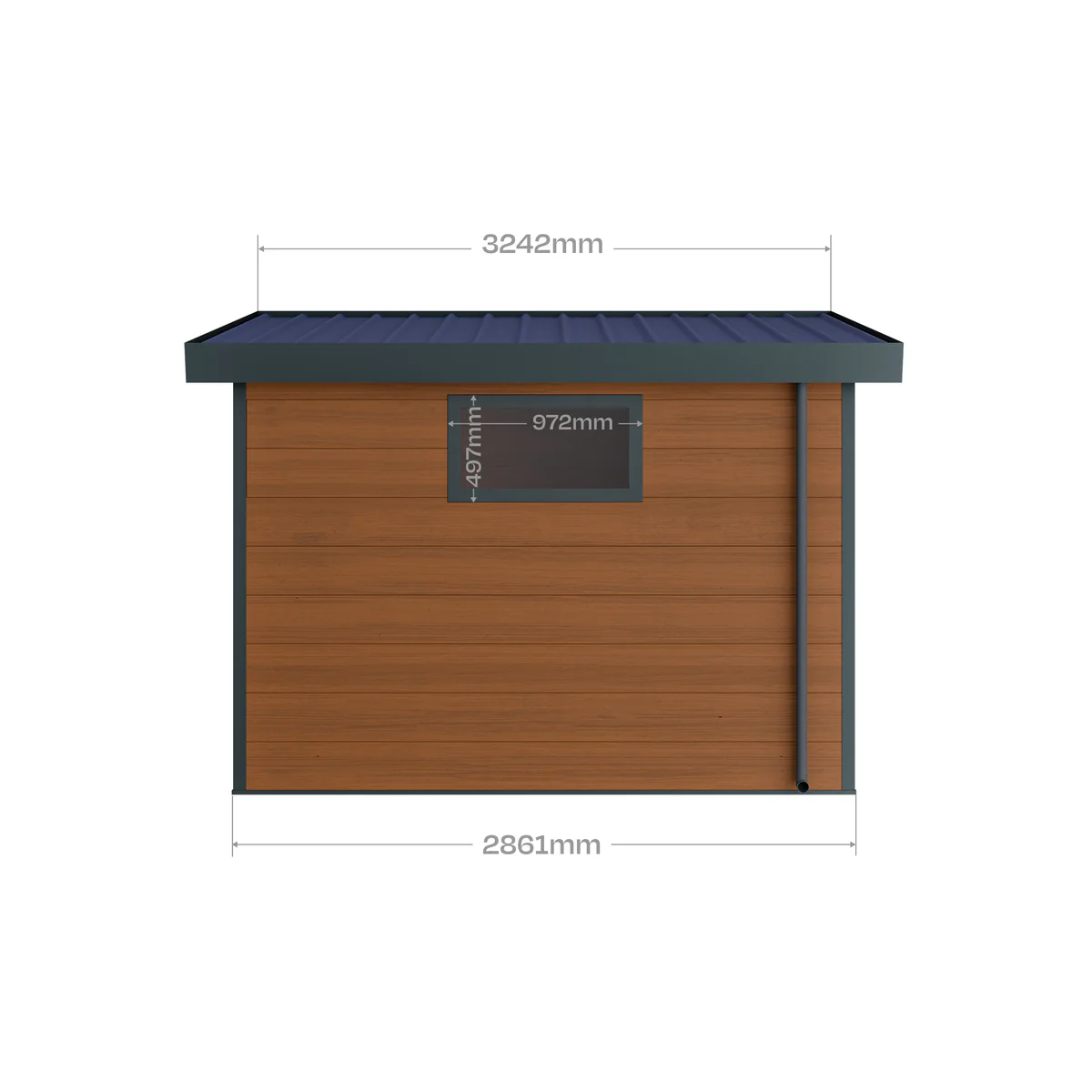 MIRA – 5 m² Prie sienos montuojamas kompozitinis sandėliukas – rudos spalvos - Image 18