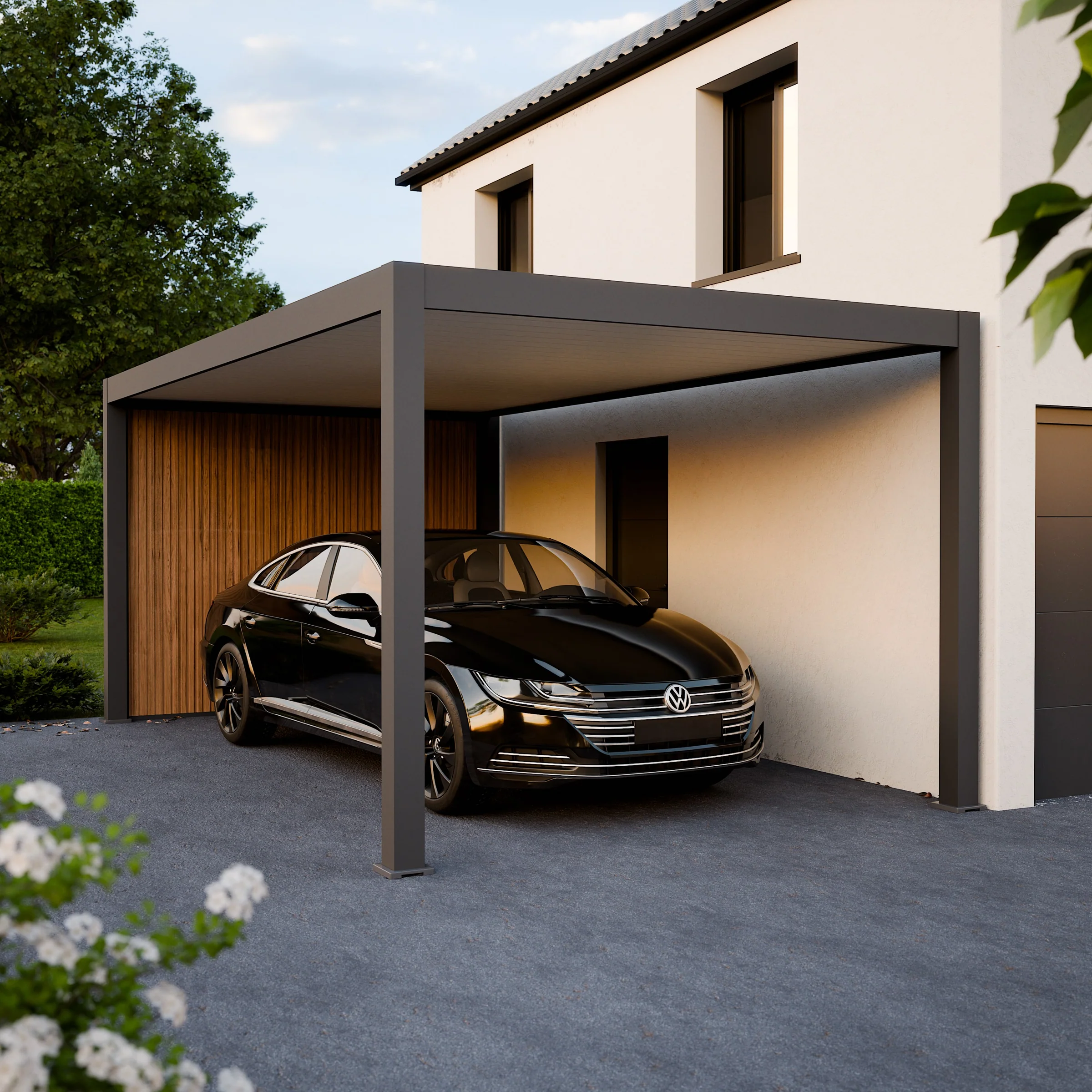 Aliuminė automobilio stoginė PRESTON - 330x563 cm su galine sienele - Image 2