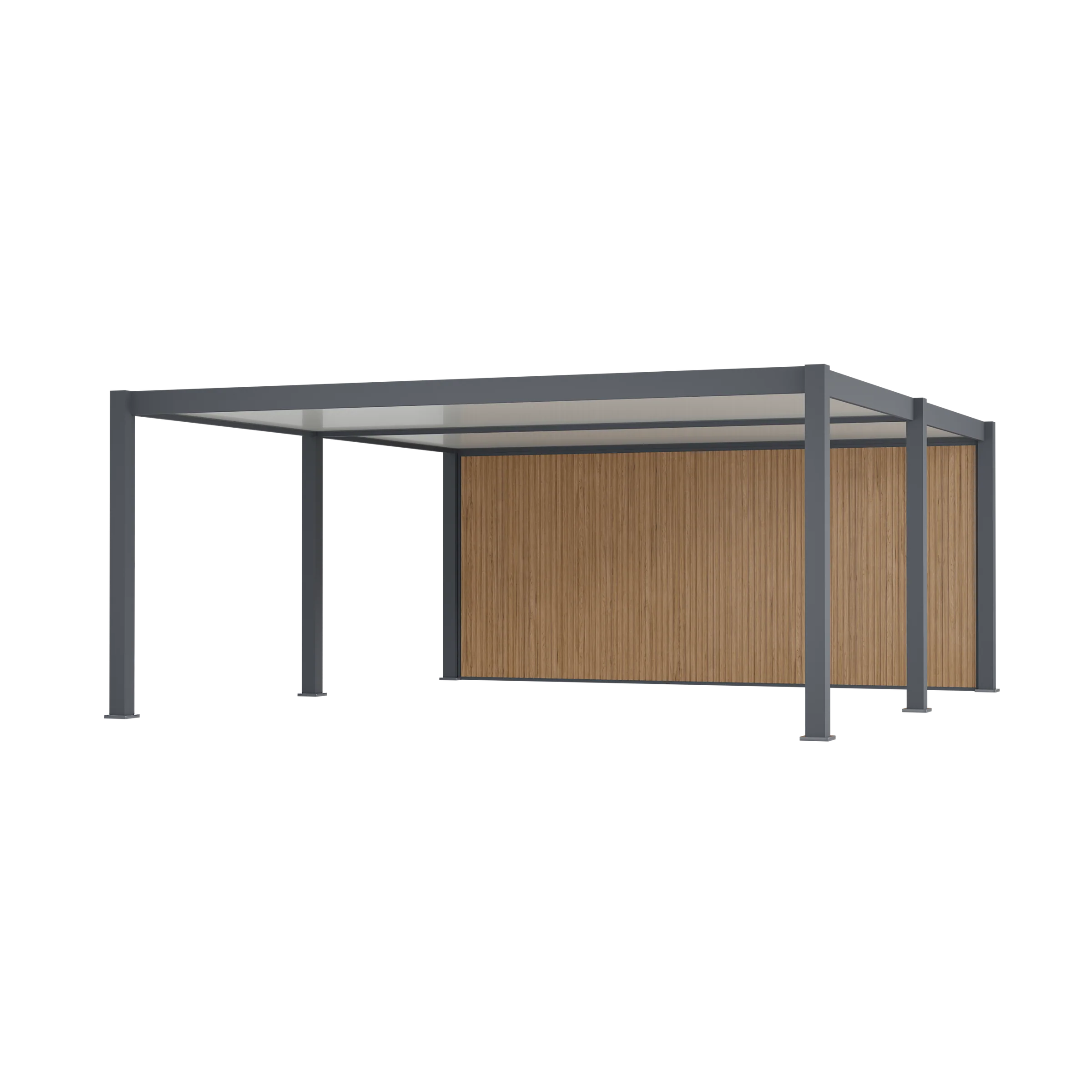 Aliuminė automobilio stoginė - WESTON - 563x645 cm cm 2 auto su galine sienele