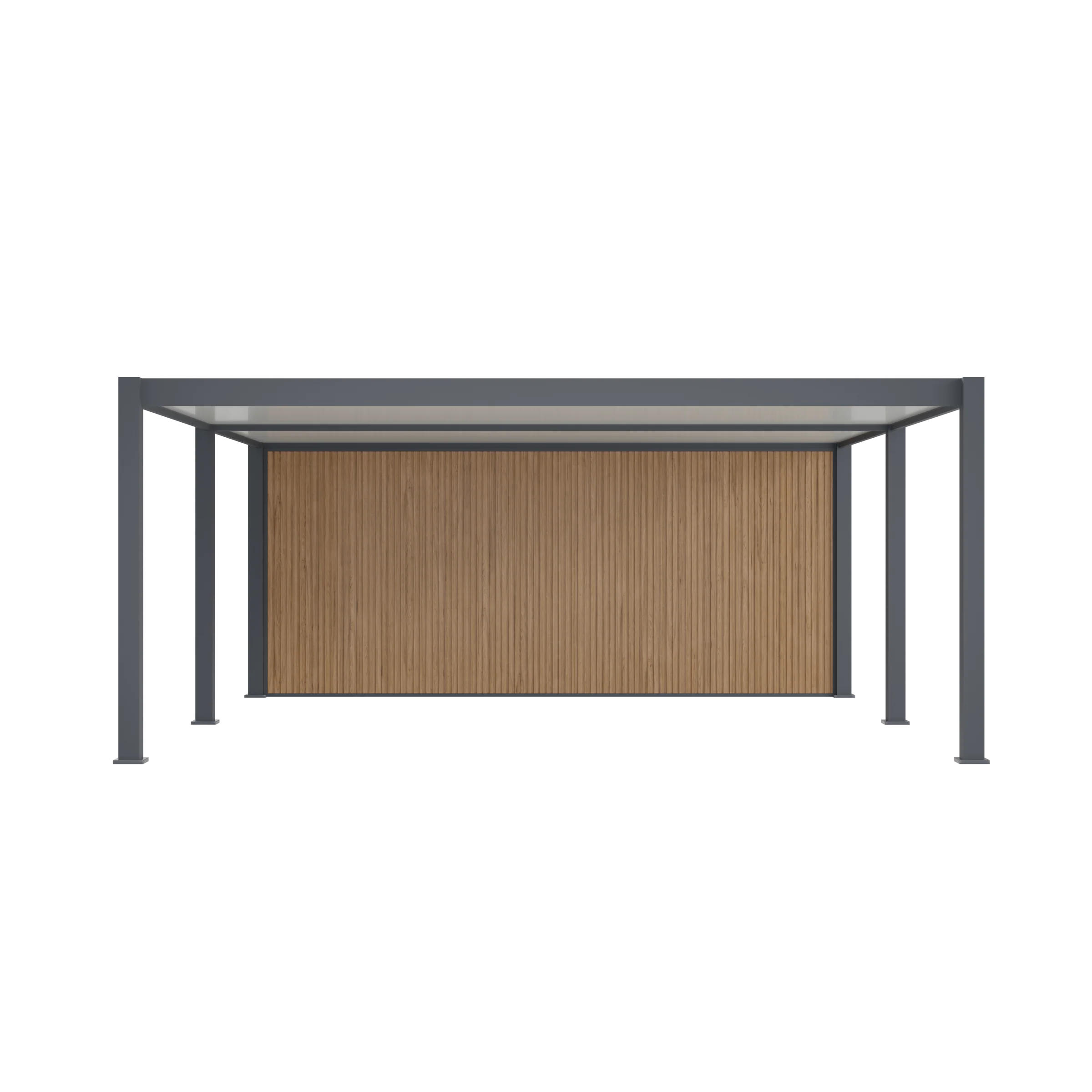 Aliuminė automobilio stoginė - WESTON - 563x645 cm cm 2 auto su galine sienele - Image 4