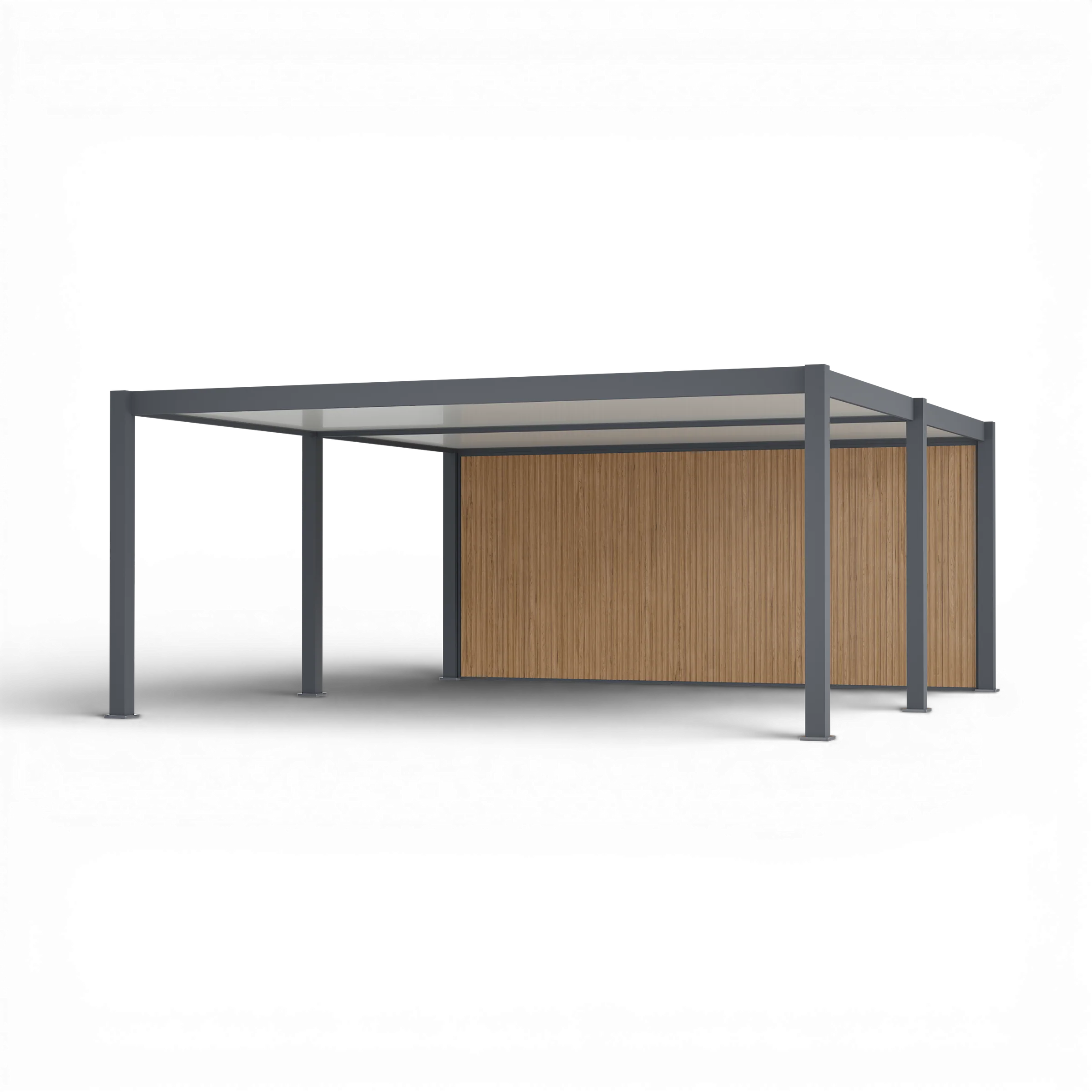 Aliuminė automobilio stoginė - WESTON - 563x645 cm cm 2 auto su galine sienele - Image 5