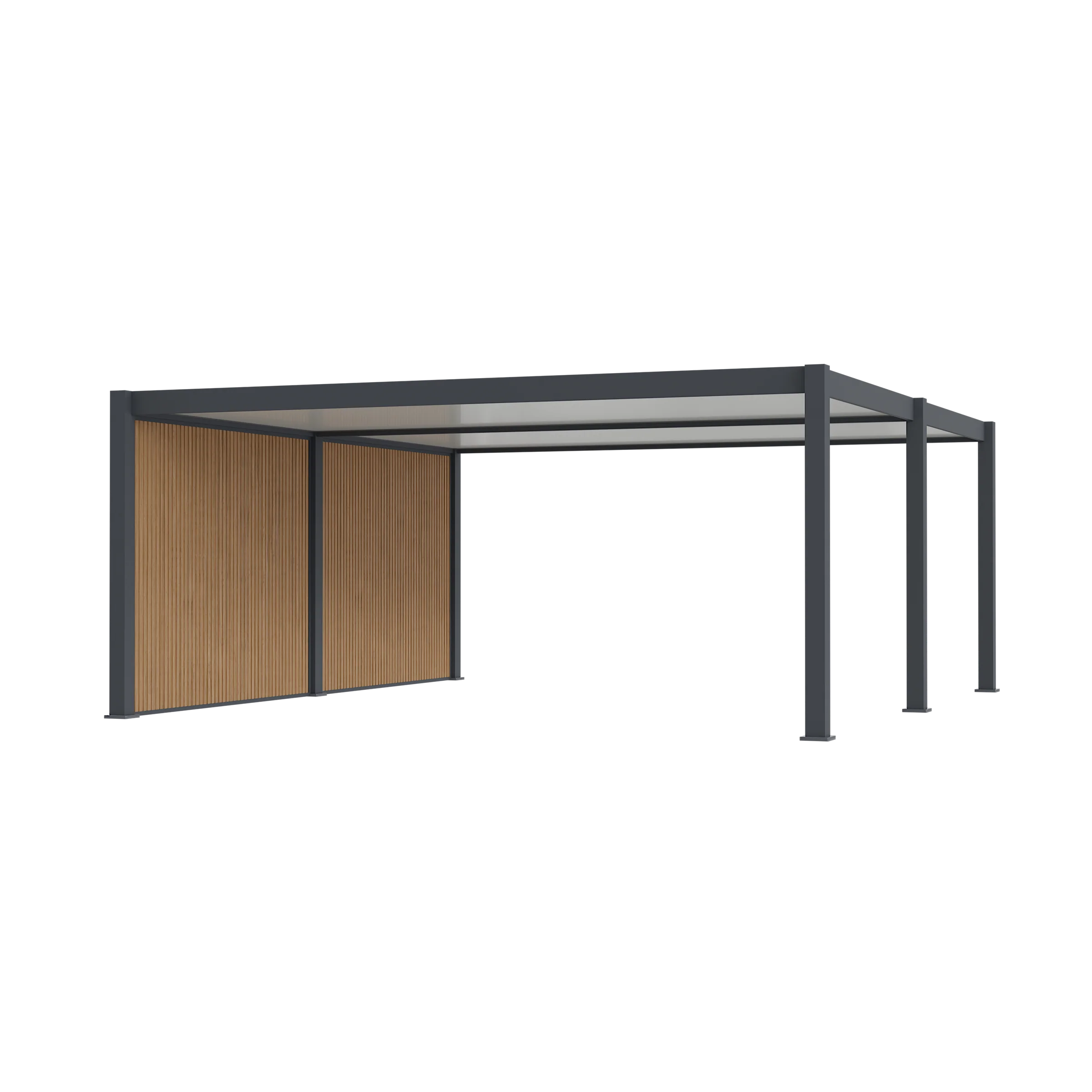 Aliuminė automobilio stoginė - WESTON - 563x645 cm cm 2 auto su šonine sienele