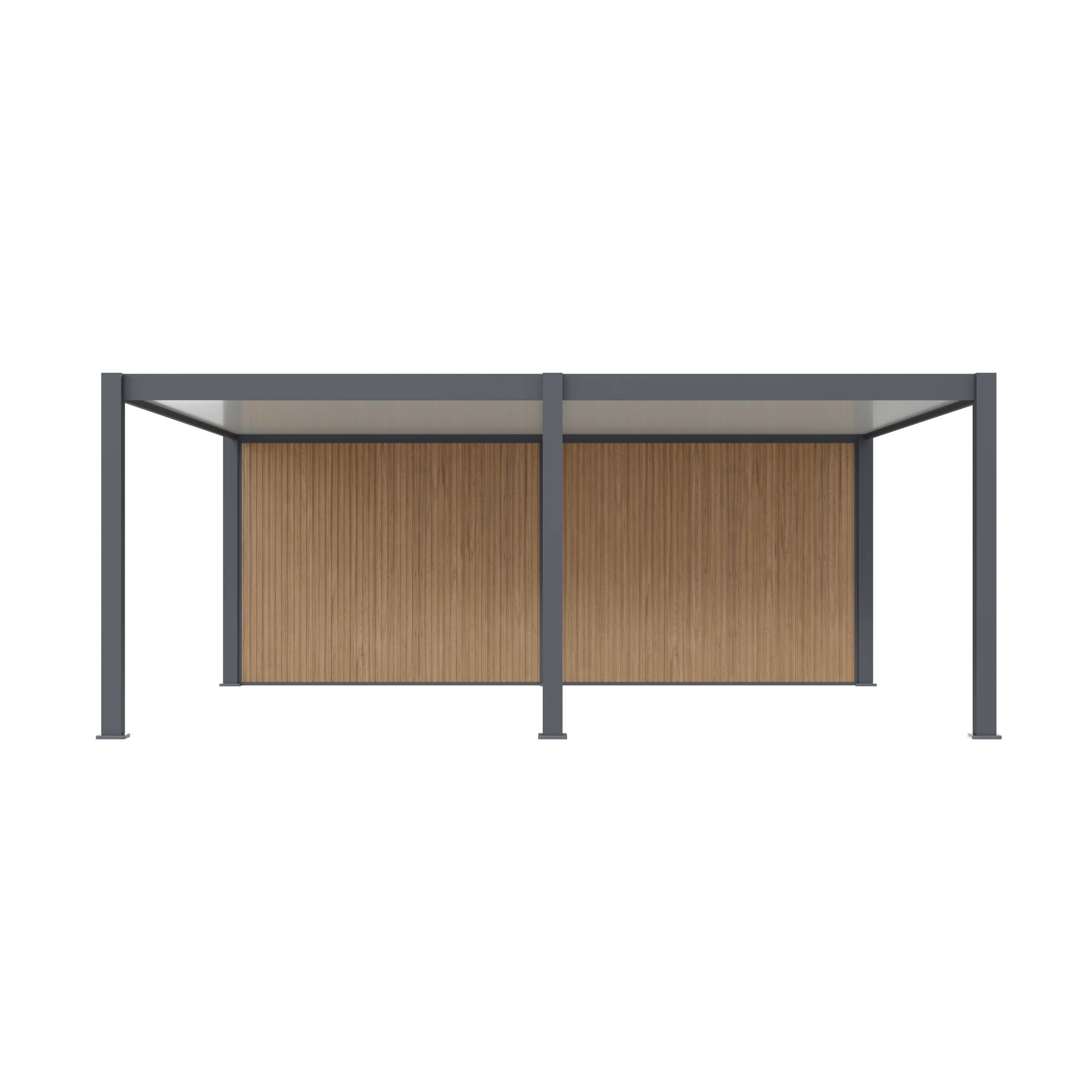 Aliuminė automobilio stoginė - WESTON - 563x645 cm cm 2 auto su šonine sienele - Image 6