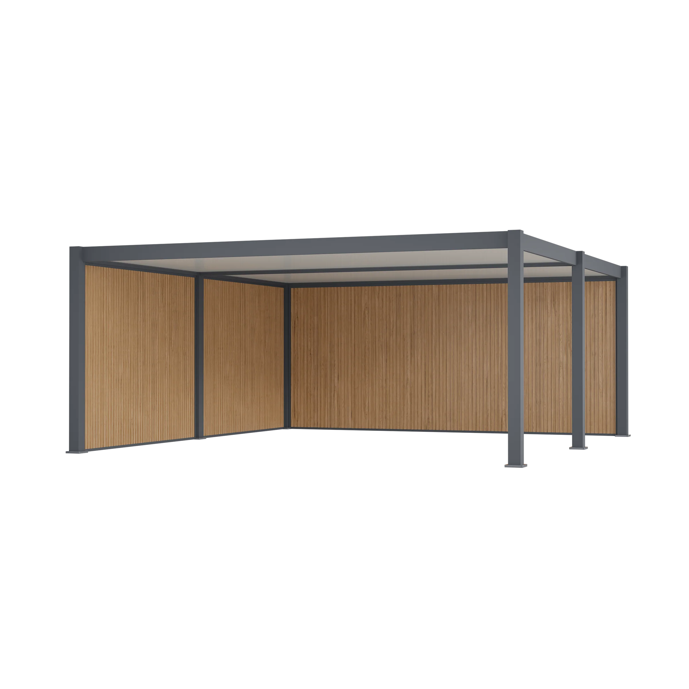 Aliuminė automobilio stoginė - WESTON - 563x645 cm cm 2 auto su galine ir šonine sienele