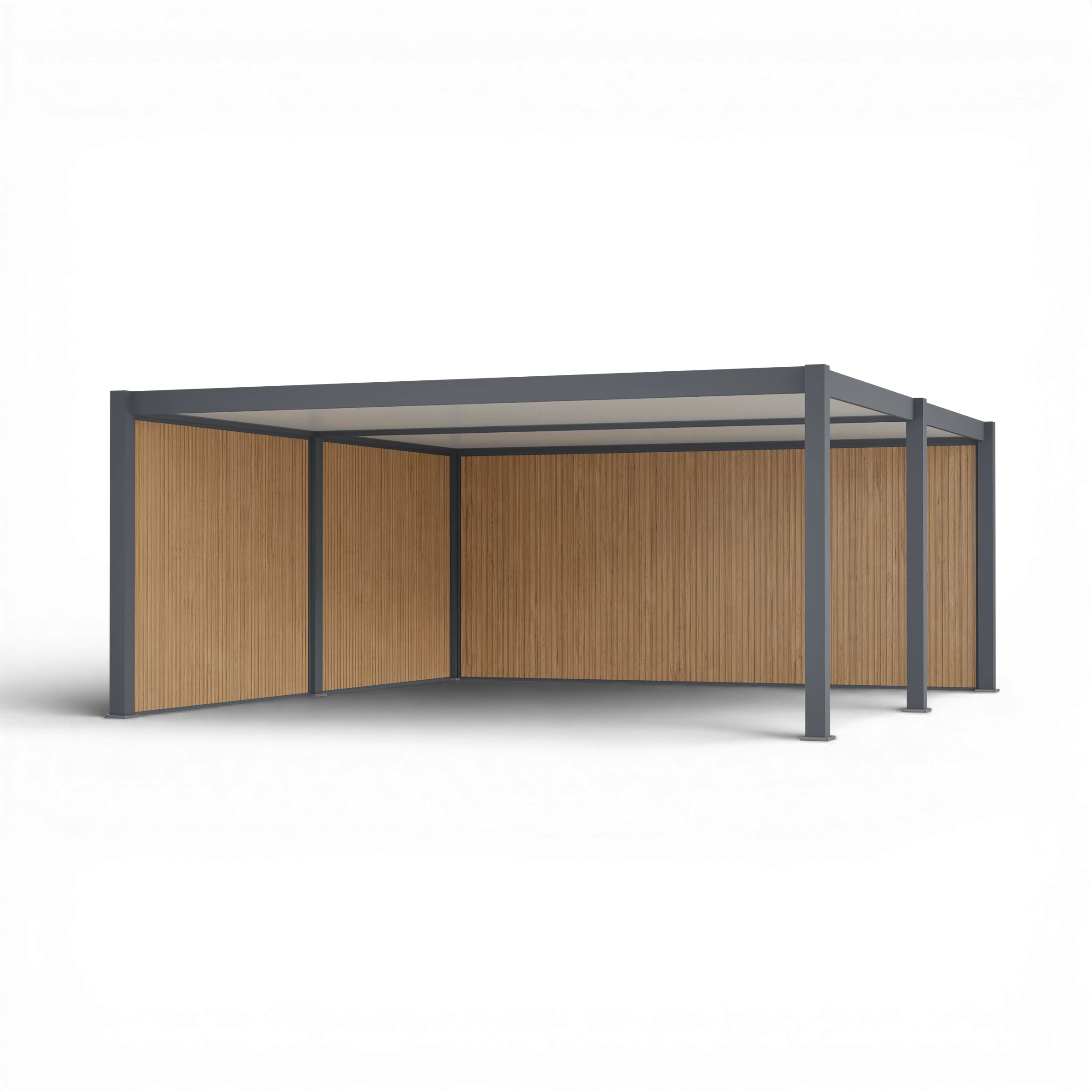 Aliuminė automobilio stoginė - WESTON - 563x645 cm cm 2 auto su galine ir šonine sienele - Image 5